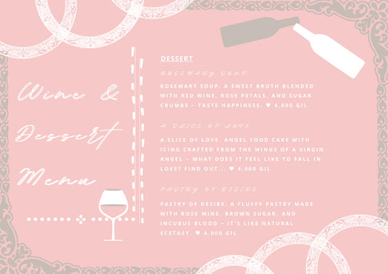 Dessert Menu